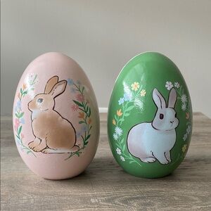 Decorative Bunny Egg Set - Pink and Green